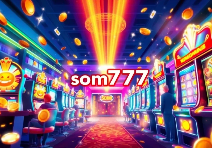 Experience the thrill of winning with som777's vibrant gaming atmosphere featuring dynamic slots and joyful players.