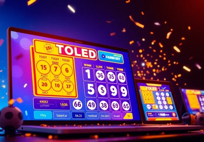 Celebrating success with vibrant visuals of situs togel online lottery game.