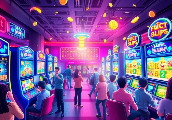 Experience ทดลองเล่นสล็อต with colorful visuals and exciting gameplay in a virtual casino setting.