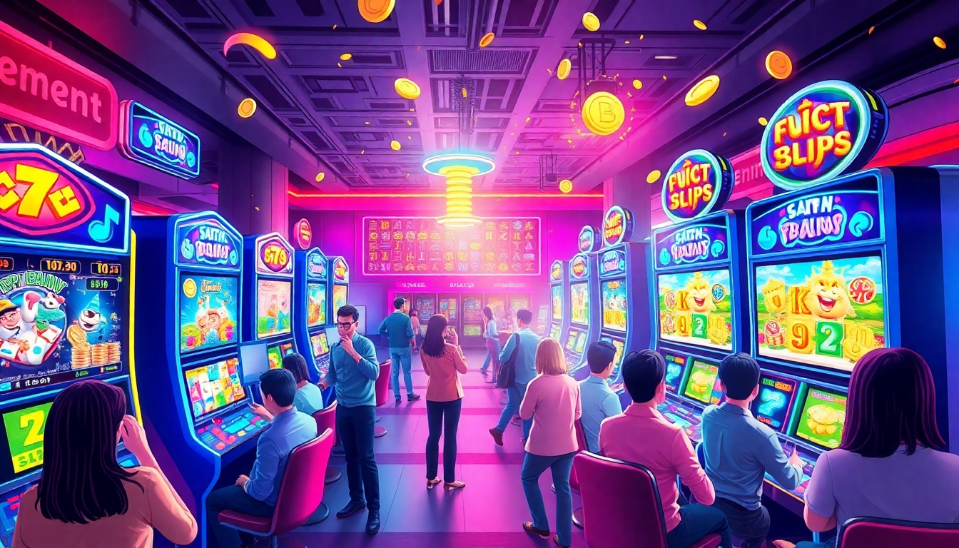 Experience ทดลองเล่นสล็อต with colorful visuals and exciting gameplay in a virtual casino setting.