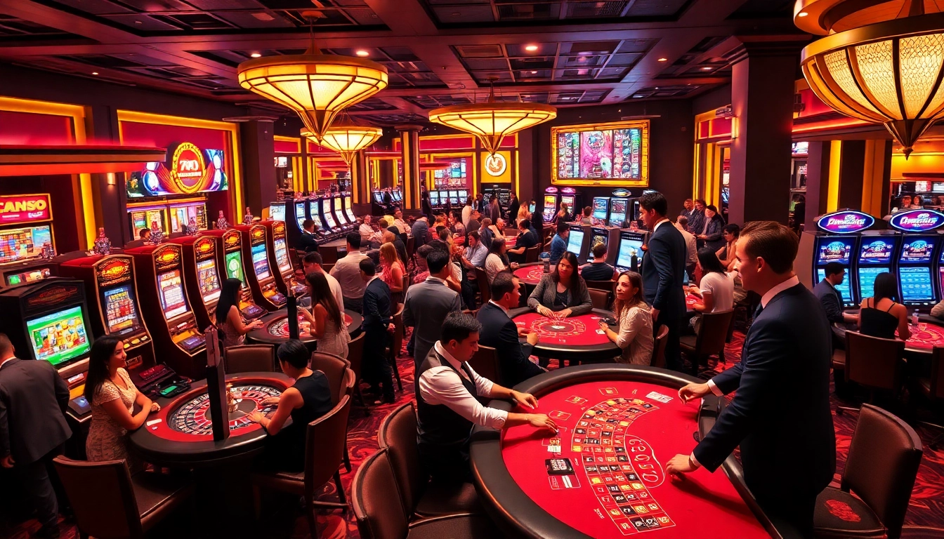 Experience the lively atmosphere of Ku Casino with players enjoying thrilling table games and slot machines.