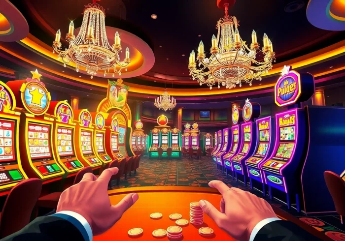 Experience thrilling สล็อต at a luxurious casino filled with vibrant slot machines and excitement.