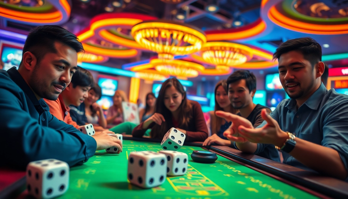 Experience the excitement of tài xỉu online gaming with dynamic dice in a vibrant virtual casino.