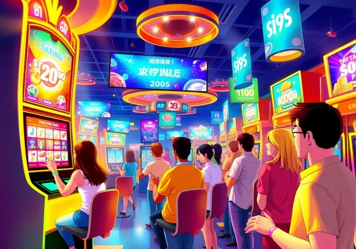 Enjoy a thrilling เว็บสล็อต experience with vibrant casino elements and modern slot machines that captivate players.